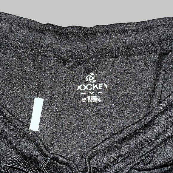 Jockey Women’s Black Athletic Shorts with White Side Stripe - Size M - Picture 3 of 4